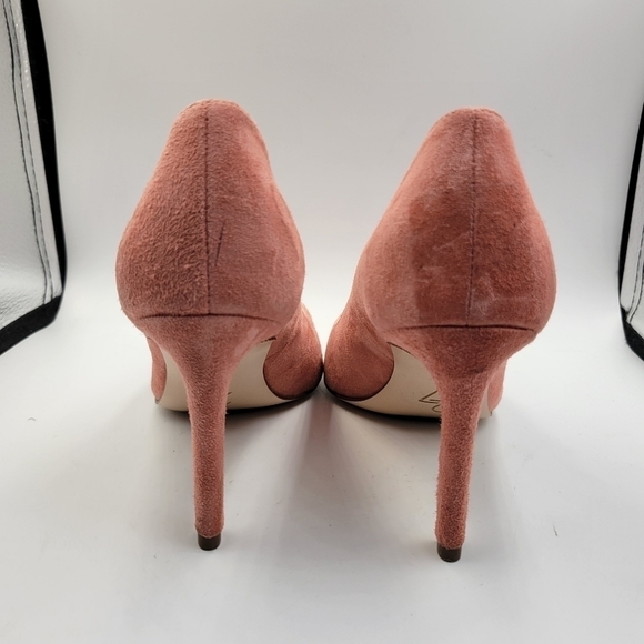 27 EDIT Pink Suede Leather Pump Heels Sz 6.5 - Picture 3 of 10